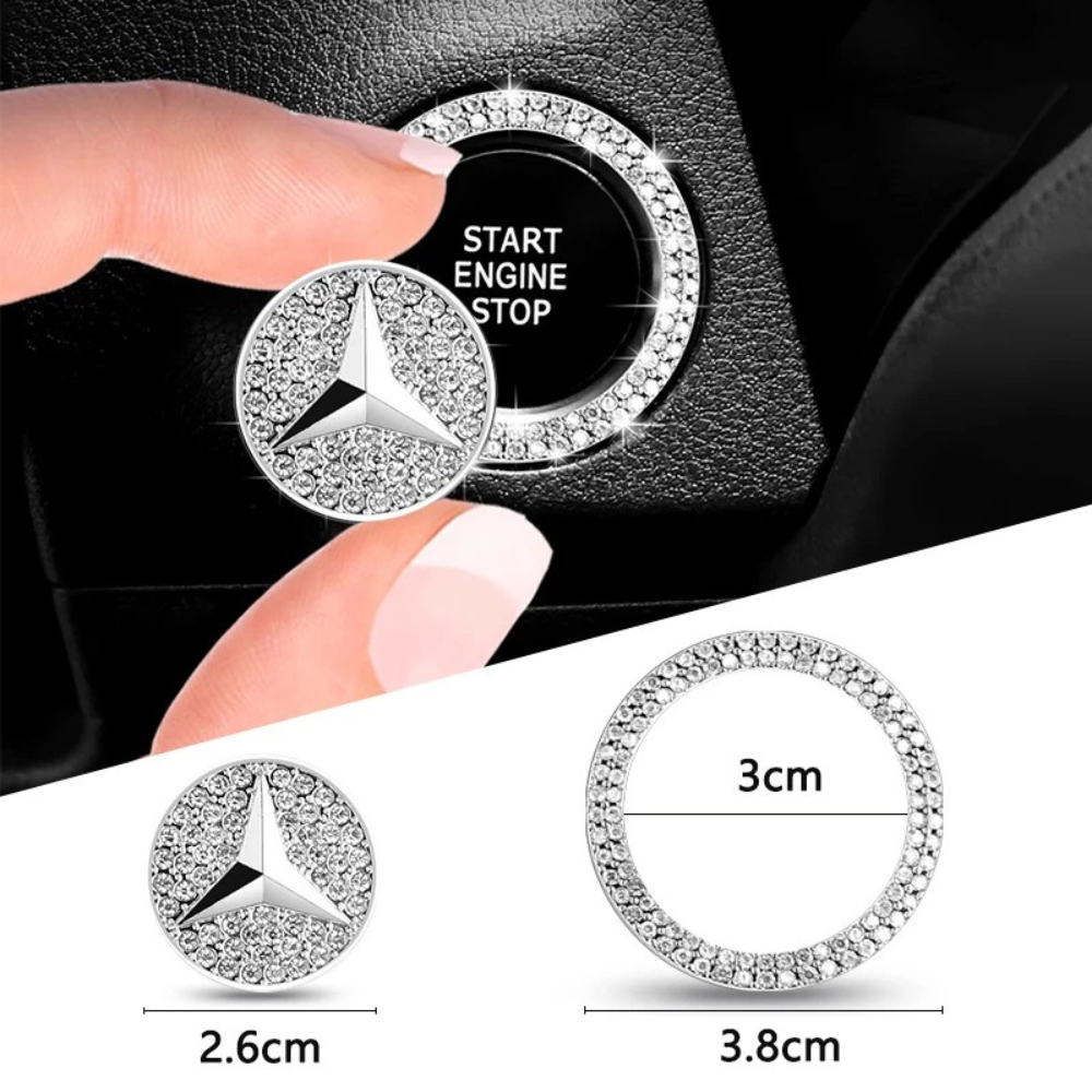 Pack of 3 Crystal Car Start Button Ring