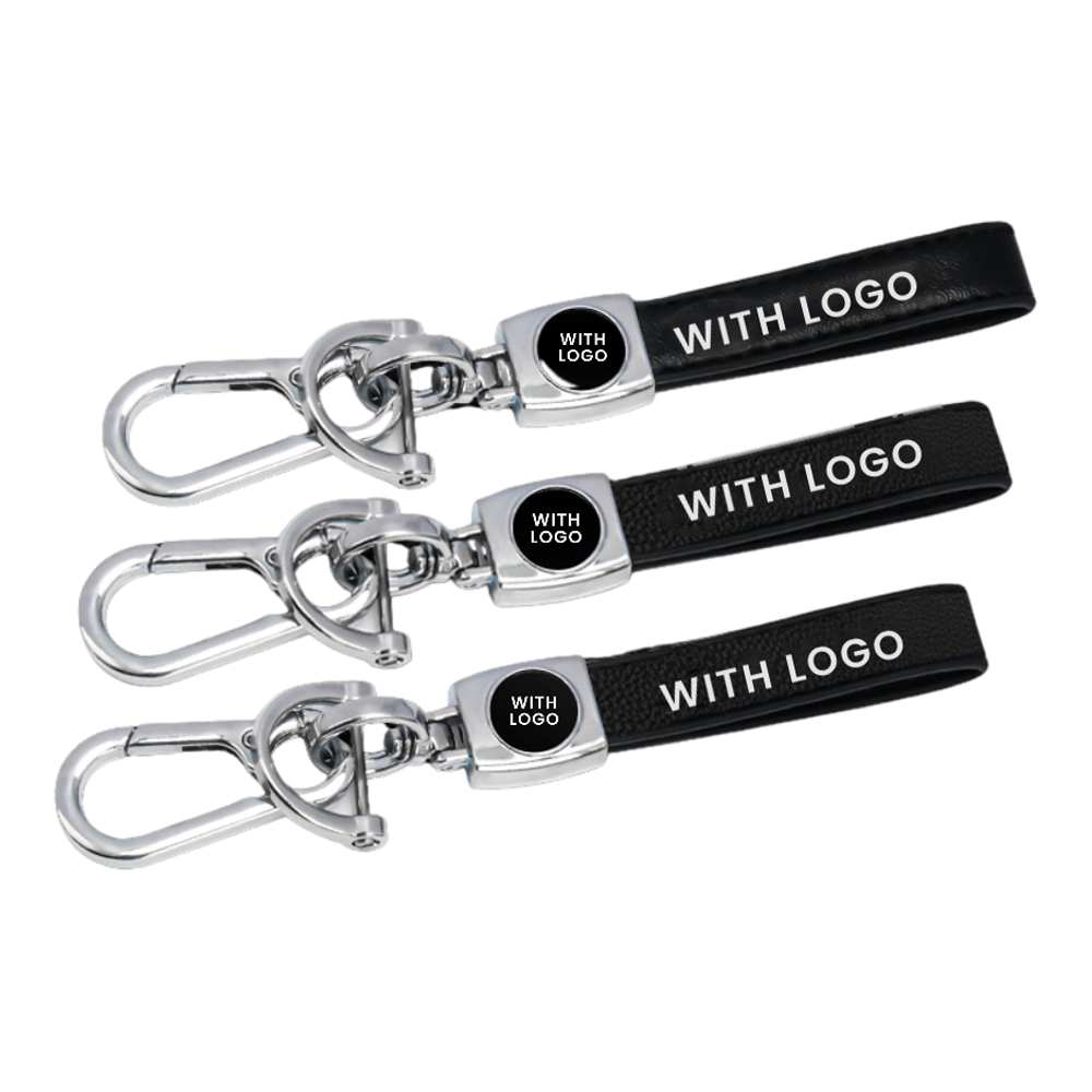 Leather Car Keychain with Brand Logo