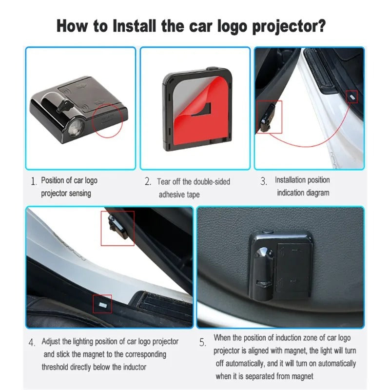 Pack of 2 Bright LED Projector for Car Doors – image 11